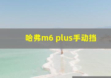 哈弗m6 plus手动挡